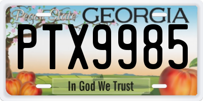 GA license plate PTX9985