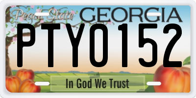 GA license plate PTY0152