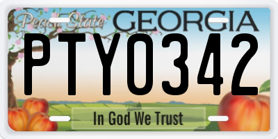 GA license plate PTY0342