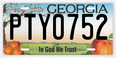 GA license plate PTY0752