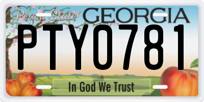 GA license plate PTY0781