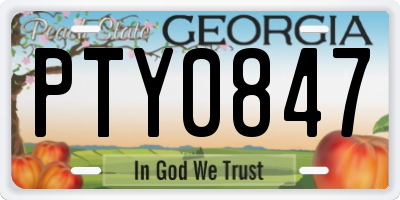 GA license plate PTY0847
