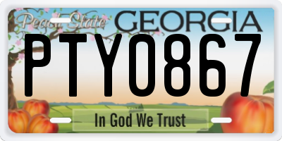 GA license plate PTY0867