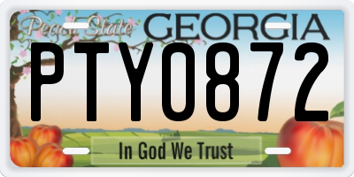 GA license plate PTY0872