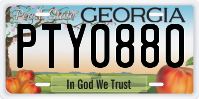 GA license plate PTY0880