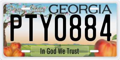 GA license plate PTY0884