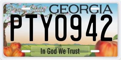 GA license plate PTY0942