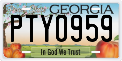 GA license plate PTY0959