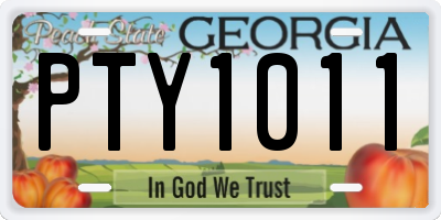 GA license plate PTY1011