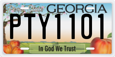 GA license plate PTY1101