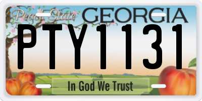 GA license plate PTY1131