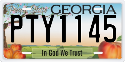 GA license plate PTY1145