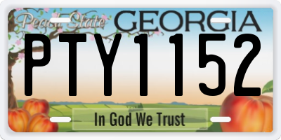 GA license plate PTY1152