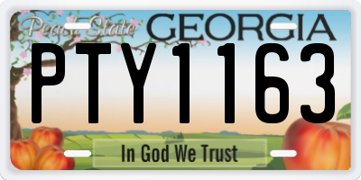 GA license plate PTY1163