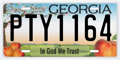 GA license plate PTY1164