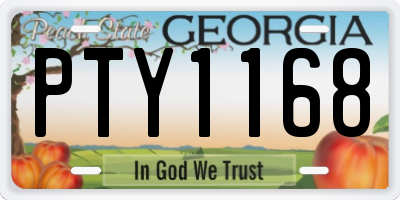 GA license plate PTY1168