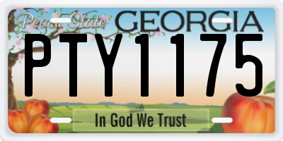 GA license plate PTY1175