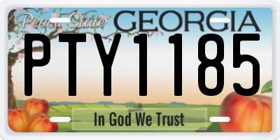 GA license plate PTY1185