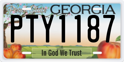 GA license plate PTY1187