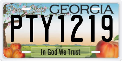 GA license plate PTY1219
