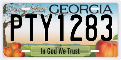 GA license plate PTY1283