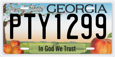GA license plate PTY1299