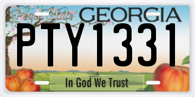 GA license plate PTY1331