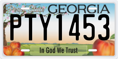 GA license plate PTY1453