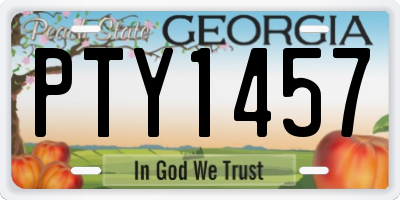 GA license plate PTY1457