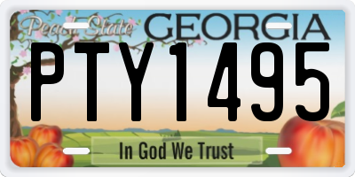 GA license plate PTY1495