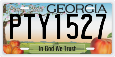 GA license plate PTY1527