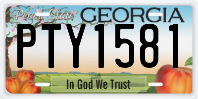 GA license plate PTY1581