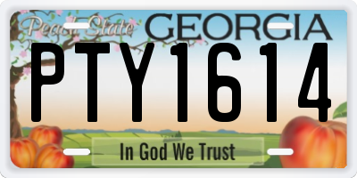 GA license plate PTY1614