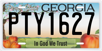 GA license plate PTY1627