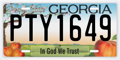 GA license plate PTY1649