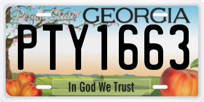 GA license plate PTY1663