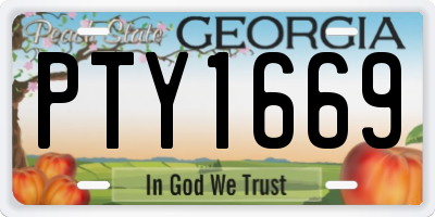 GA license plate PTY1669