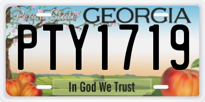 GA license plate PTY1719