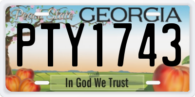 GA license plate PTY1743