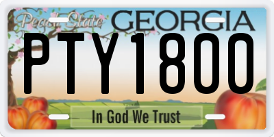 GA license plate PTY1800