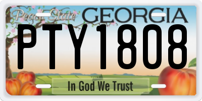 GA license plate PTY1808