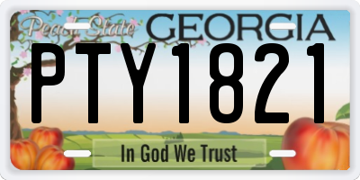 GA license plate PTY1821