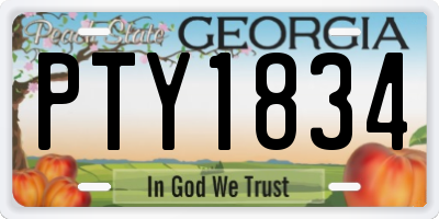GA license plate PTY1834