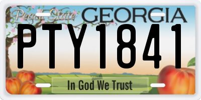 GA license plate PTY1841