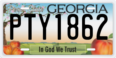 GA license plate PTY1862