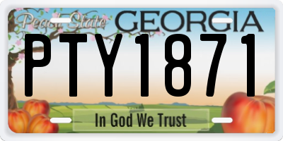 GA license plate PTY1871