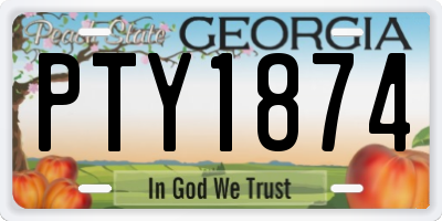 GA license plate PTY1874