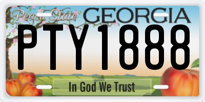 GA license plate PTY1888