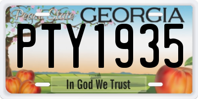 GA license plate PTY1935
