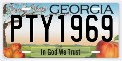 GA license plate PTY1969